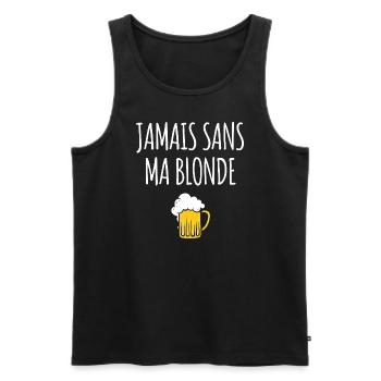 Jamais sans ma blonde - Débardeur bio Premium Homme - noir - Devant - Michal (187cm)