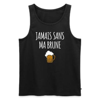 Jamais sans ma brune - Débardeur bio Premium Homme - noir - Devant - Michal (187cm)