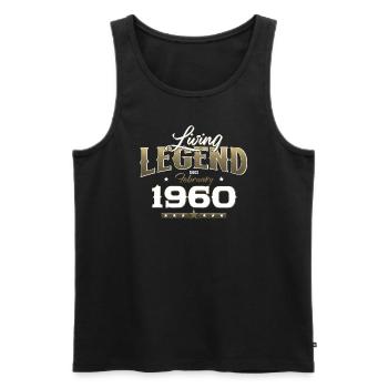65th Birthday Gift Husband Original February 1960 - Men's Premium Organic Tank Top - black - Front - Michal (187cm)