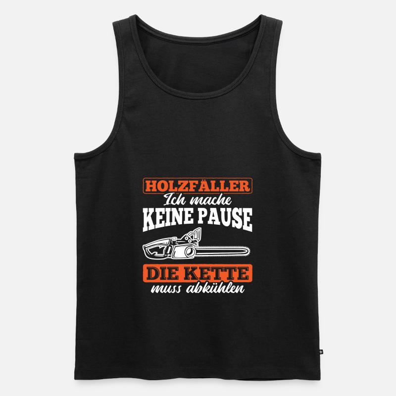 Kettensäge Geschenkidee - Männer Premium Bio Tank Top - Schwarz