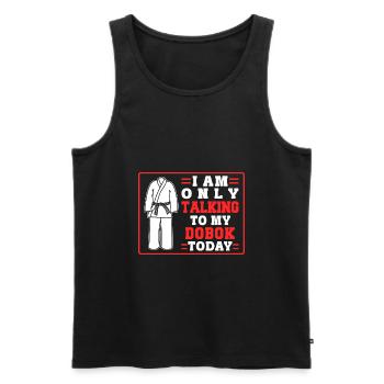 TKD Korean Martial Arts Tae Kwon - Männer Premium Bio Tank Top - Schwarz - Vorne - Michal (187cm)