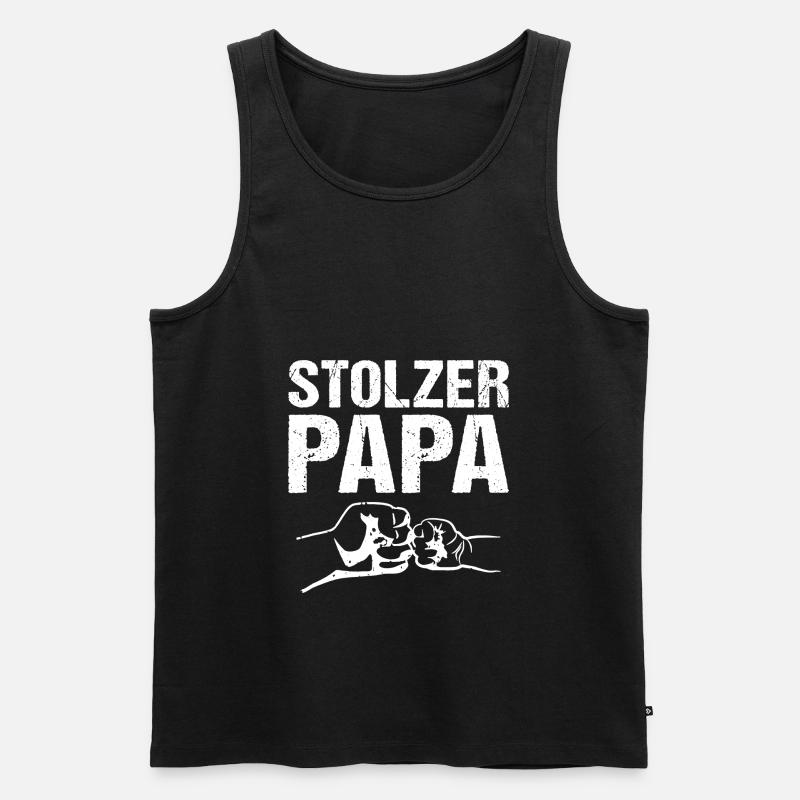 Stolzer Papa Faustcheck - Männer Premium Bio Tank Top - Schwarz