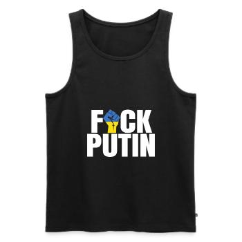 Ukraine - Débardeur bio Premium Homme - noir - Devant - AI Model Male 178 light (178cm)