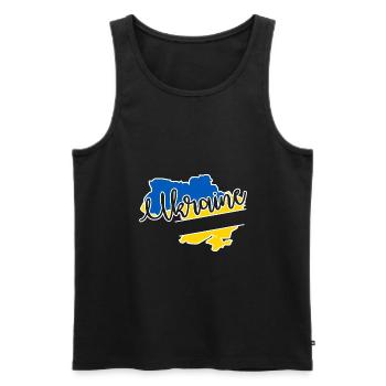 Ukraine Country - Men's Premium Organic Tank Top - black - Front - Michal (187cm)