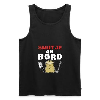 Smutje an Bord - seemännisches Design - Männer Premium Bio Tank Top - Schwarz - Vorne - Michal (187cm)