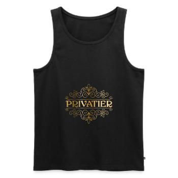 Privatier - der Traumberuf - Männer Premium Bio Tank Top - Schwarz - Vorne - AI Model Male 178 light (178cm)