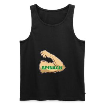 Muscles à travers les épinards - Débardeur bio Premium Homme - noir - Devant - AI Model Male 178 light (178cm)