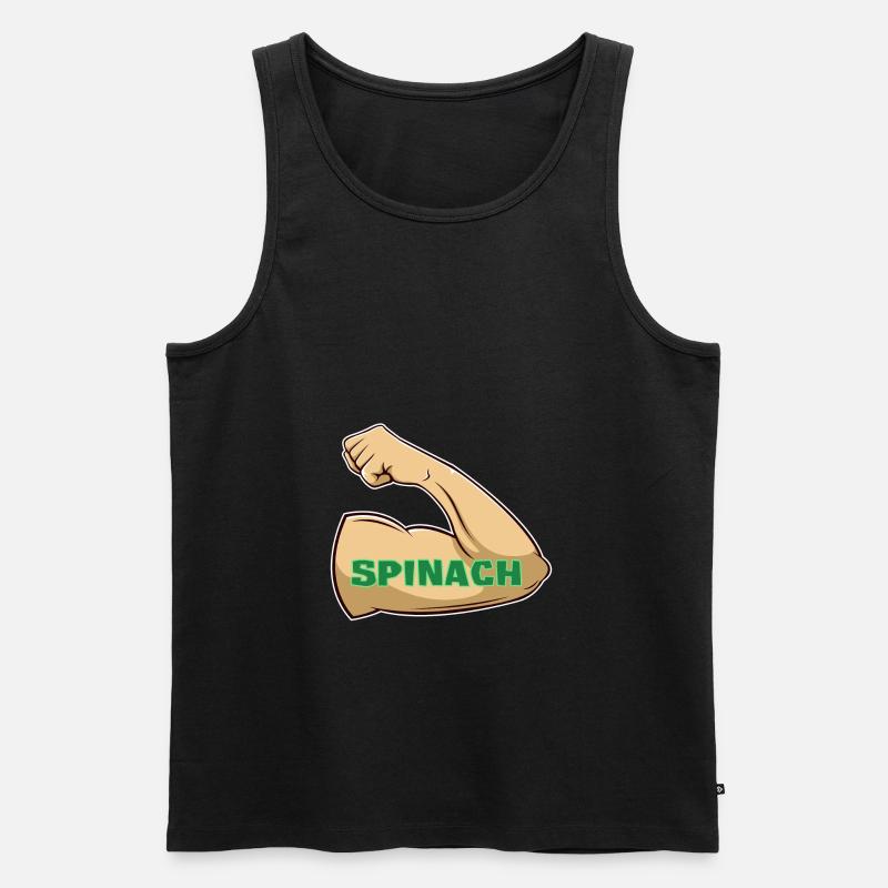 Muscles through spinach - Men's Premium Organic Tank Top - black