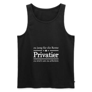 Zu reich um zu arbeiten - Privatier hell - Männer Premium Bio Tank Top - Schwarz - Vorne - AI Model Male 178 light (178cm)