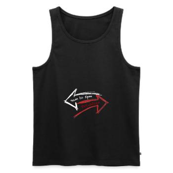 9h à 17h ou flèches Privatier - Débardeur bio Premium Homme - noir - Devant - AI Model Male 178 light (178cm)