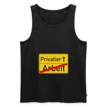 Arbeit bye bye, Privatier hallo - Männer Premium Bio Tank Top - Schwarz - Vorne - Michal (187cm)
