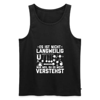Physics Sayings | Physicist Teacher Student Gifts - Men's Premium Organic Tank Top - black - Front - AI Model Male 178 light (178cm)