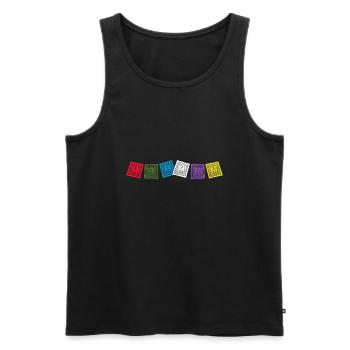 Sherpa Fahnen - Männer Premium Bio Tank Top - Schwarz - Vorne - Michal (187cm)