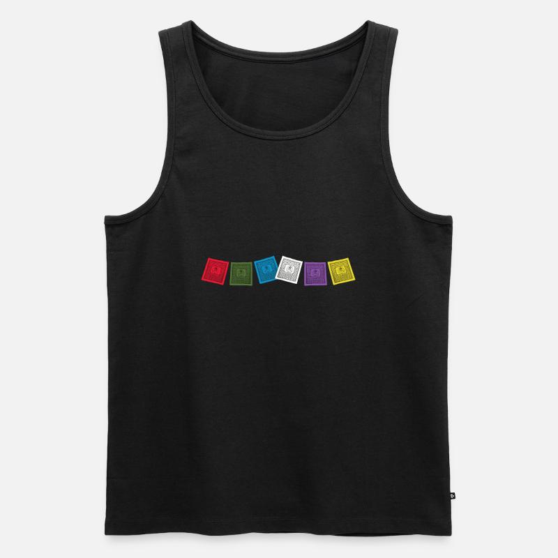 Sherpa Fahnen - Männer Premium Bio Tank Top - Schwarz
