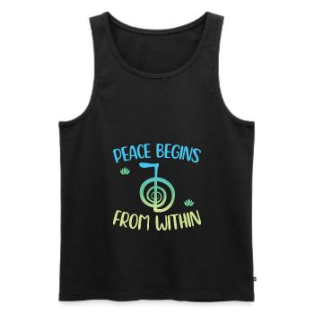 Gifts for Reiki Masters - Men's Premium Organic Tank Top - black - Front - AI Model Male 178 light (178cm)