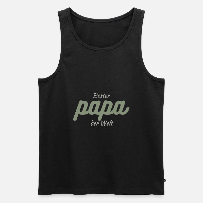 Bester Papa der Welt - Männer Premium Bio Tank Top - Schwarz