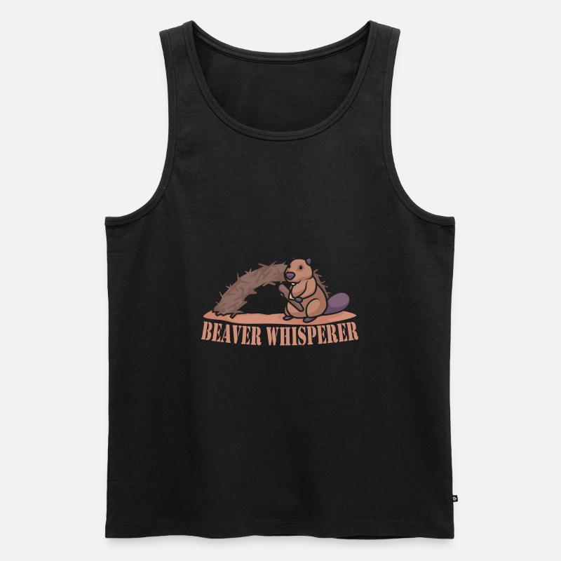 Biber Nutria - Männer Premium Bio Tank Top - Schwarz