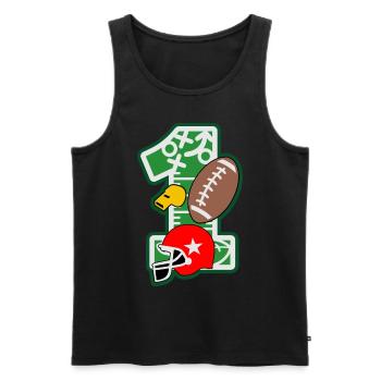 Fußball 1. Geburtstag Party Nummer 1 - 1 Jahre - Männer Premium Bio Tank Top - Schwarz - Vorne - Michal (187cm)