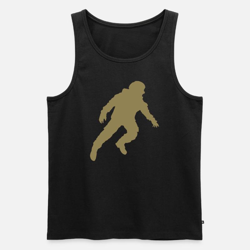 Schwebender Astronaut Silhouette Schwerelosigkeit - Männer Premium Bio Tank Top - Schwarz