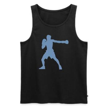 Boxer-Silhouette, Lebendiges Boxsport-Design - Männer Premium Bio Tank Top - Schwarz - Vorne - AI Model Male 178 light (178cm)