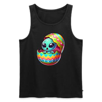 Colorful Alien Easter Egg Hatching Design - Men's Premium Organic Tank Top - black - Front - AI Model Male 178 light (178cm)