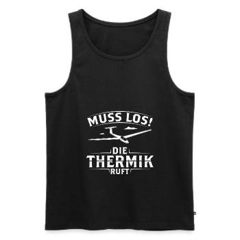 Die Thermik Ruft - Segelflug Segelfliegen - Männer Premium Bio Tank Top - Schwarz - Vorne - Michal (187cm)