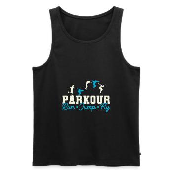 Parkour Freerunning Traceur - Männer Premium Bio Tank Top - Schwarz - Vorne - Michal (187cm)