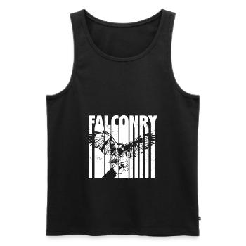 Falkner - Männer Premium Bio Tank Top - Schwarz - Vorne - AI Model Male 178 light (178cm)