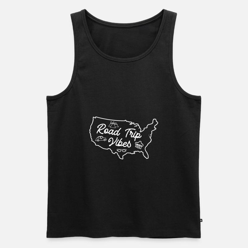 Traveller Flight Vacation - Männer Premium Bio Tank Top - Schwarz