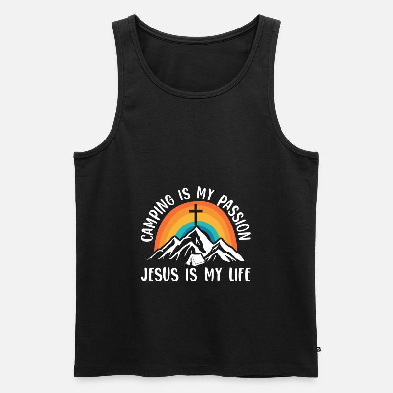 Jesus - Männer Premium Bio Tank Top - Schwarz