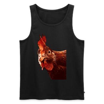 Huhn Hahn Bauernhof Tiermotiv Tiergesicht - Männer Premium Bio Tank Top - Schwarz - Vorne - Michal (187cm)