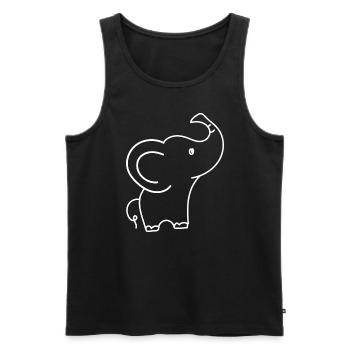 Joli dessin de silhouette d'éléphant, safari - Débardeur bio Premium Homme - noir - Devant - Michal (187cm)