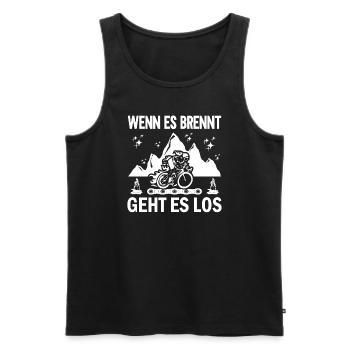 Lustiger Radfahrer Spruch Wenn Es Brennt Fahrrad - Männer Premium Bio Tank Top - Schwarz - Vorne - AI Model Male 178 light (178cm)
