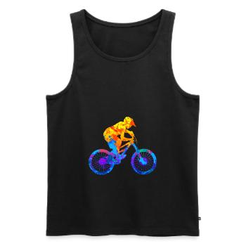 VTT VTT VTT Descente - Débardeur bio Premium Homme - noir - Devant - Michal (187cm)