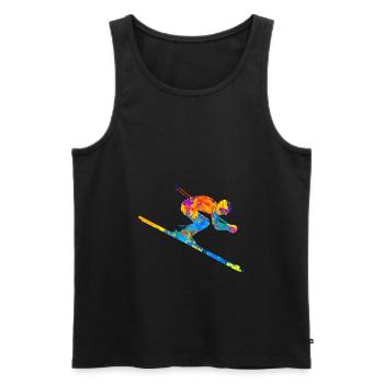 Ski Ski Ski Sports d’hiver Idée cadeau - Débardeur bio Premium Homme - noir - Devant - Michal (187cm)
