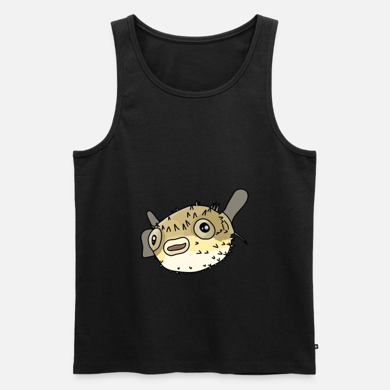 Kugelfisch - Männer Premium Bio Tank Top - Schwarz