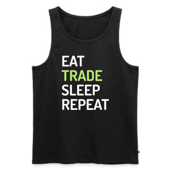 Eat Trade Sleep Repeat - Men's Premium Organic Tank Top - black - Front - Michal (187cm)