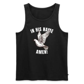 Christian belief god dove - Men's Premium Organic Tank Top - black - Front - AI Model Male 178 light (178cm)