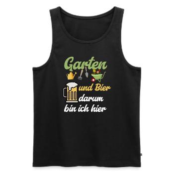 garten und bier - Männer Premium Bio Tank Top - Schwarz - Vorne - AI Model Male 178 light (178cm)