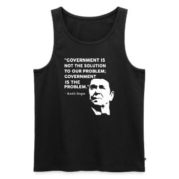 Ronald Reagan Saying - Men's Premium Organic Tank Top - black - Front - AI Model Male 178 light (178cm)