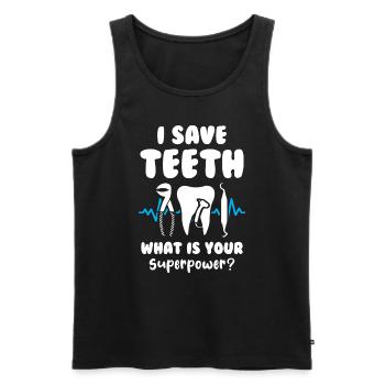 I save teeth What is your superpower Dentist - Männer Premium Bio Tank Top - Schwarz - Vorne - Michal (187cm)
