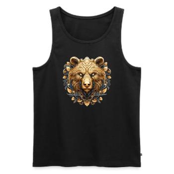 Kunstvoller Bär - Männer Premium Bio Tank Top - Schwarz - Vorne - AI Model Male 178 light (178cm)