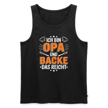 Ich bin Opa und backe lustiger Opa Bäcker Spruch - Männer Premium Bio Tank Top - Schwarz - Vorne - AI Model Male 178 light (178cm)