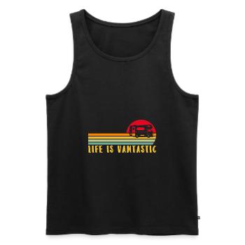 Motorhome RV Camping Life Is - Men's Premium Organic Tank Top - black - Front - Michal (187cm)