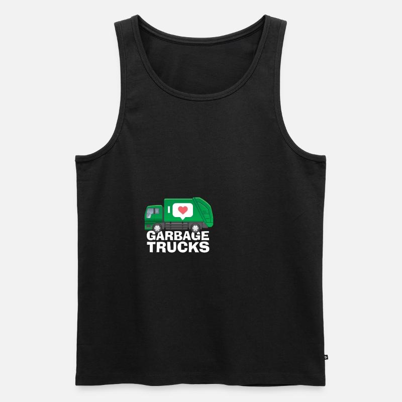 Ich Liebe Müllwagen - Männer Premium Bio Tank Top - Schwarz