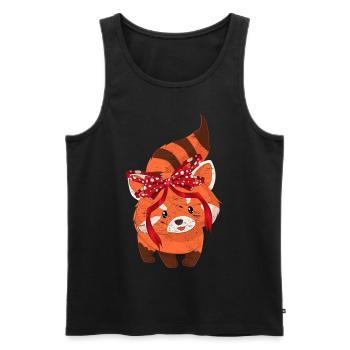 Roter Panda - Männer Premium Bio Tank Top - Schwarz - Vorne - Michal (187cm)