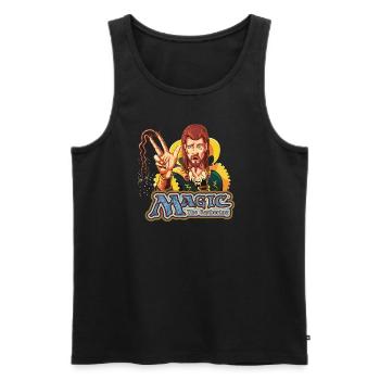 Magic: The Gathering Counterspell Retro Card - Men's Premium Organic Tank Top - black - Front - AI Model Male 178 light (178cm)