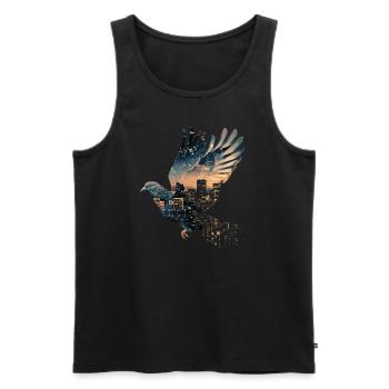 pigeon pigeon bird pigeon fancier flying - Men's Premium Organic Tank Top - black - Front - AI Model Male 178 light (178cm)