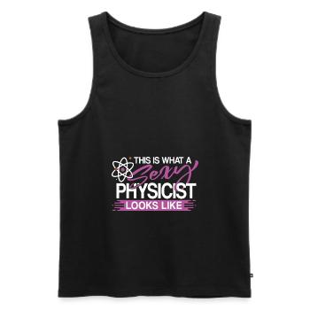 Physicist - Men's Premium Organic Tank Top - black - Front - AI Model Male 178 light (178cm)