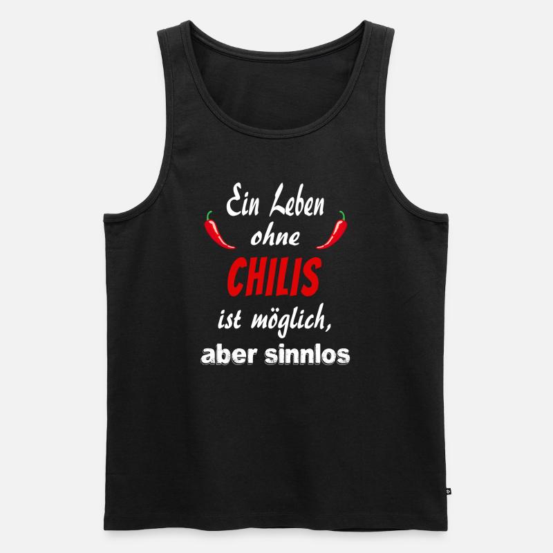 Scharfe Chili Peperoni Chilihead Chilli Geschenk - Männer Premium Bio Tank Top - Schwarz
